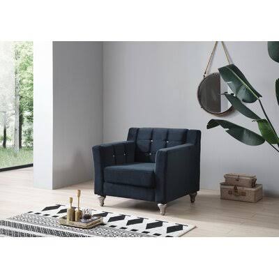 Gillsville 34x22 Wide Velvet Armchair House of Hampton Fabric: Black Velvet