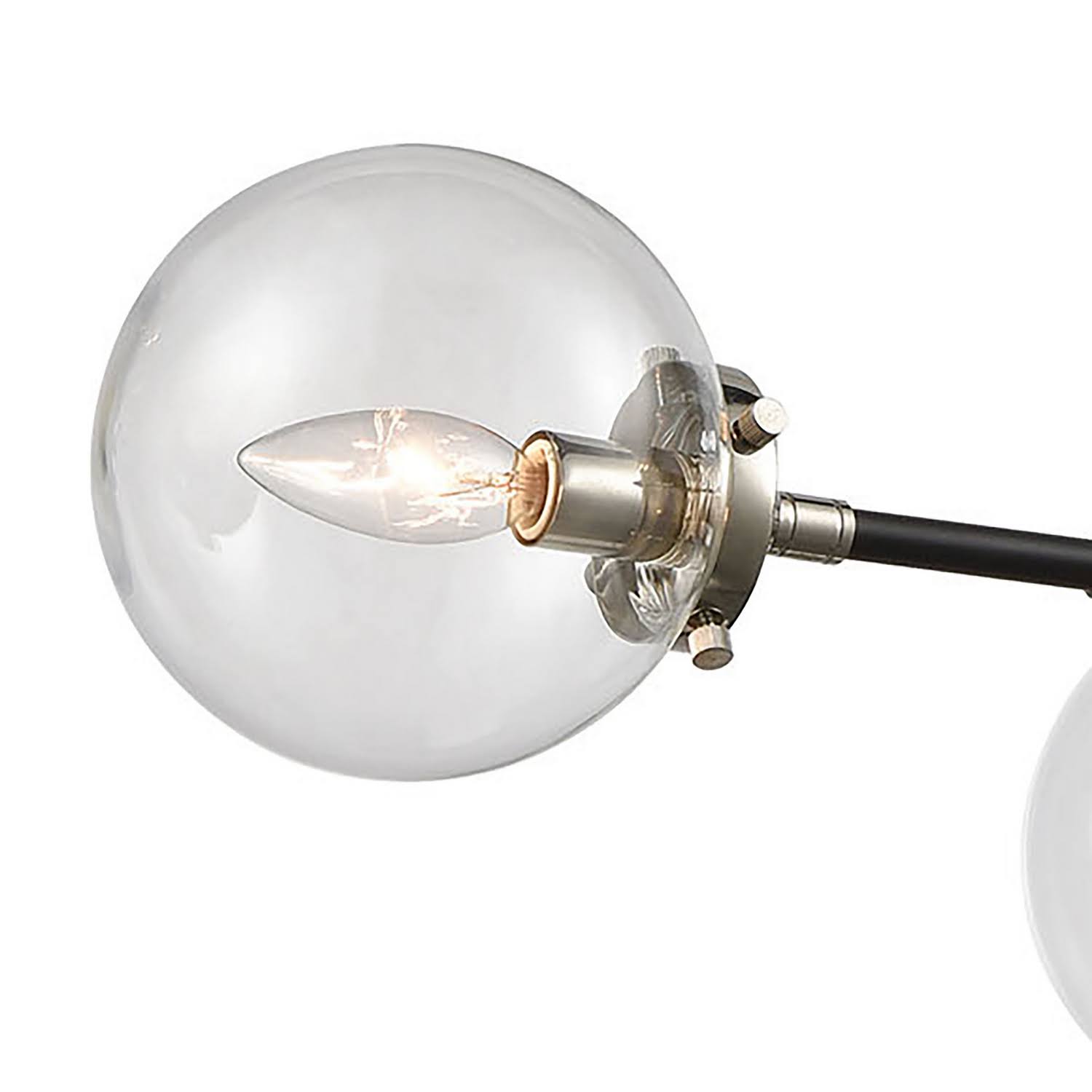 Elk Lighting 15355/3 Boudreaux 3-Light Chandelier in Matte Black with Clear