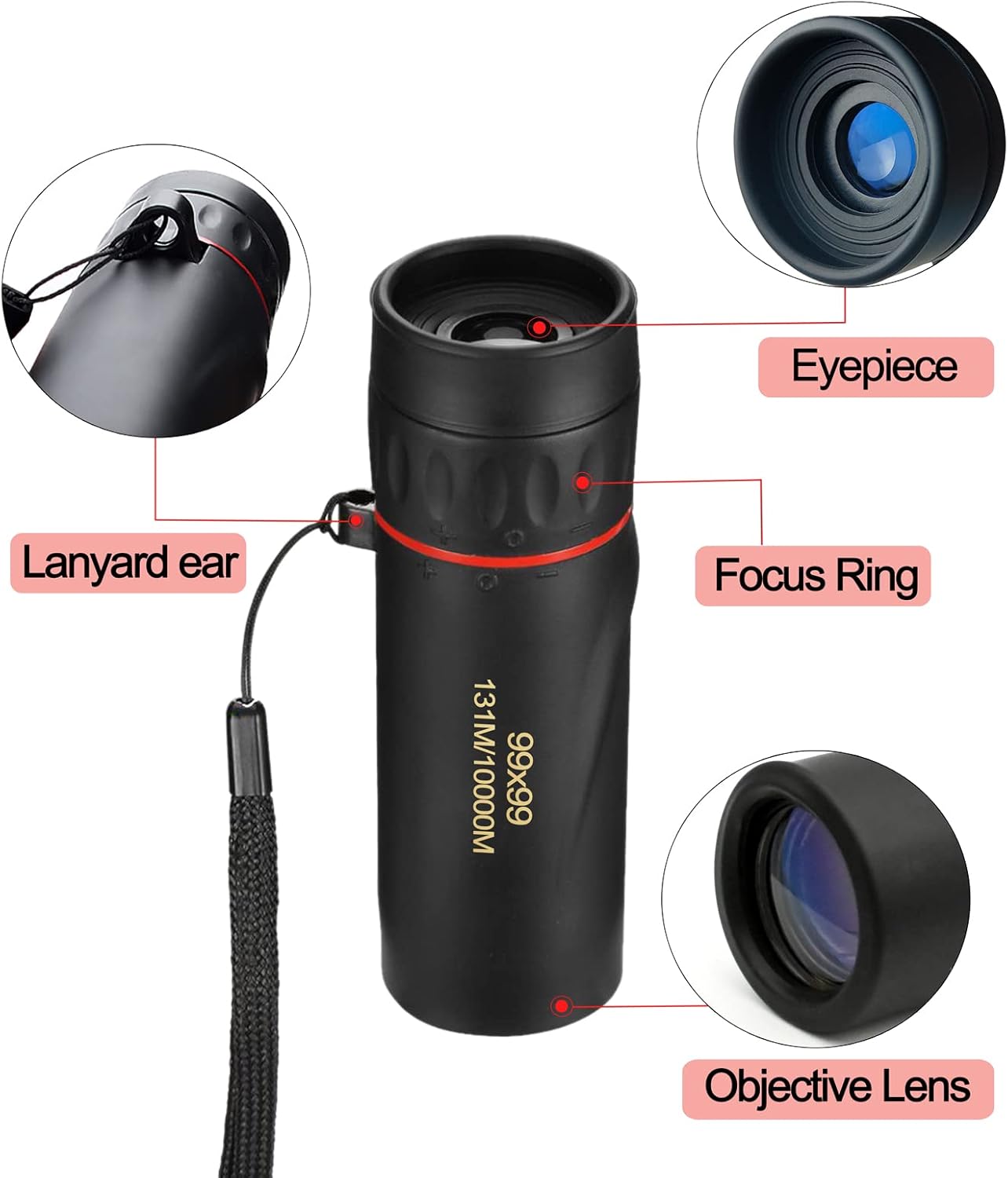 Small Portable Monocular Telescope, Compact Monocular Telescope for Smartphone, High Definition Optical Zoom BAK4 Prism Night Vision and Day, for Star Watching Scenery Bird Watching Travel