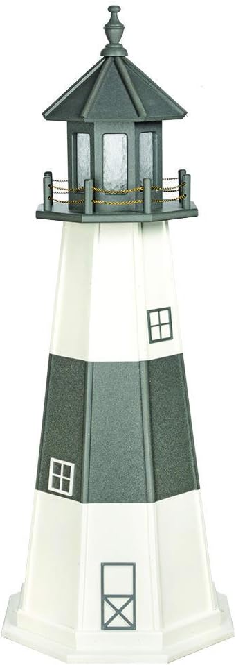 DutchCrafters Decorative Lighthouse - Wood, Montauk Style (Cherrywood/White/Black, 2)