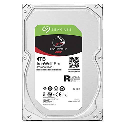 Seagate IronWolf Pro 4tb NAS Internal Hard Drive HDD - 3.5 inch SATA 6Gb/s 7200 RPM 128MB Cache for Raid Network Attached Storag