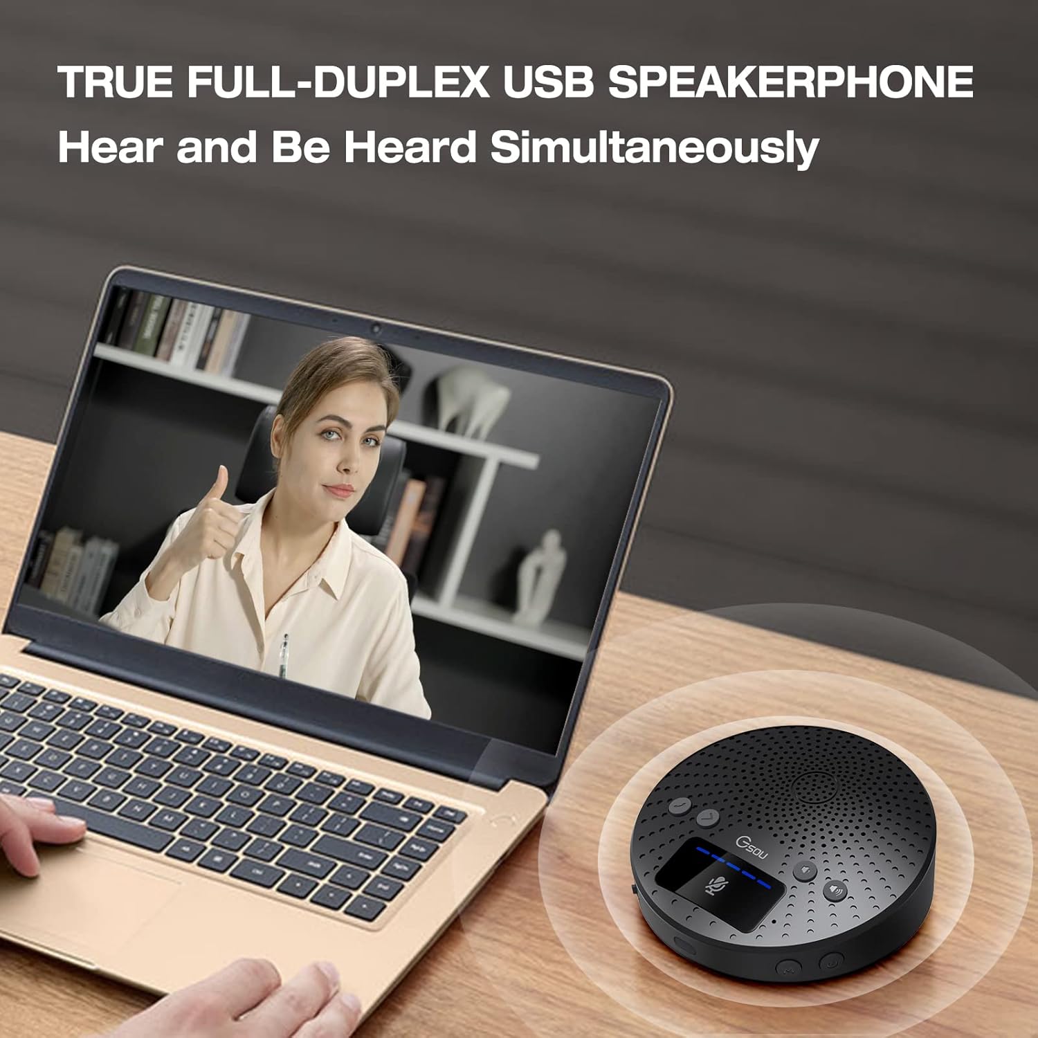 Bluetooth Conference Speaker with Microphone,Portable USB Full Duplex Bluetooth 5.3 IPX5 Waterproof Speaker with Noise Reduction Speakerphone for Streaming, Interview,Zoom Meeting Pack of 2