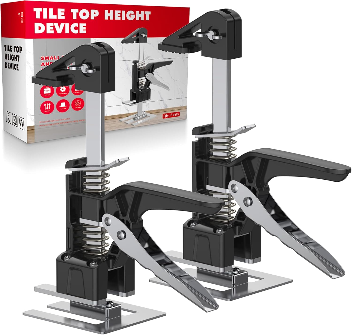 EASYGNAL Labor Saving Arm,Effort Elevator 2Pack Wall Tile Locator,Bar Clamps for Woodworking,Door Panel Lifting Cabinet Jack Board Lifter Multi Tool