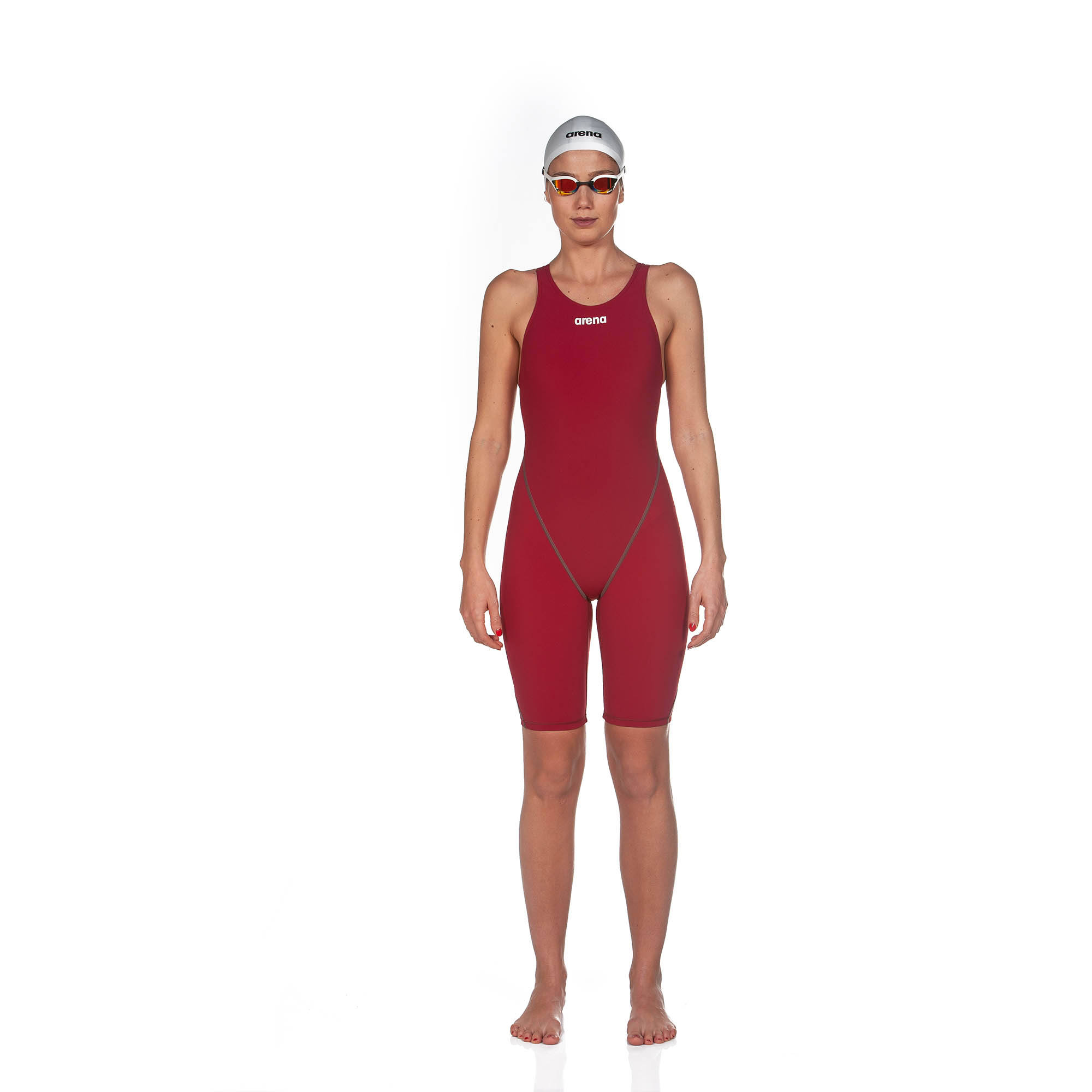 Arena Powerskin St 2.0 - Open Back Deep Red 34
