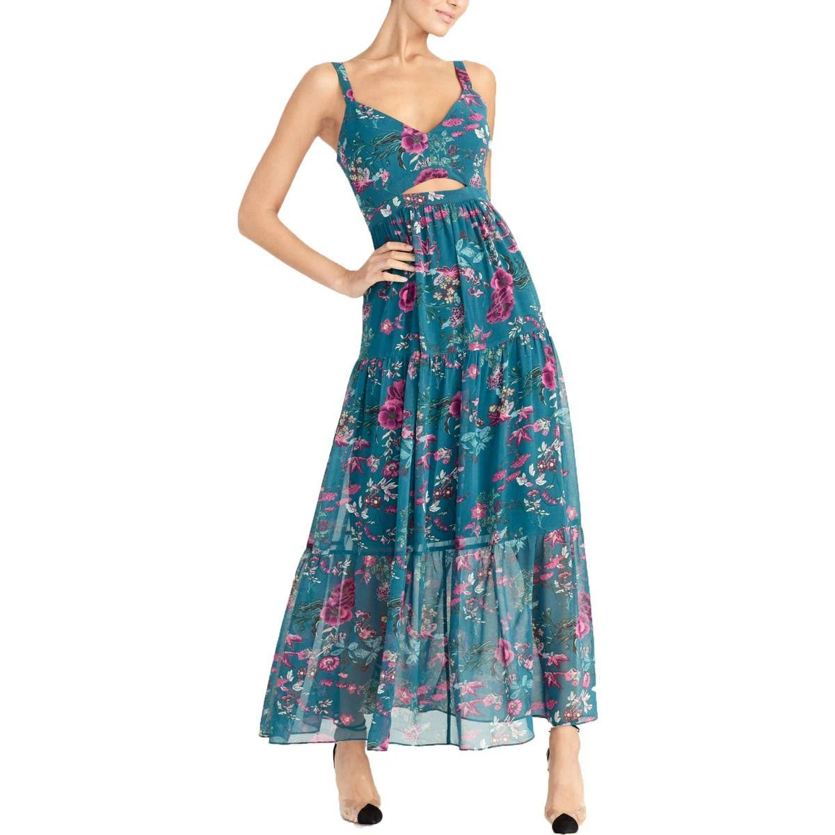 Rachel Rachel Roy Printed Cutout Maxi Dress - Blue 0