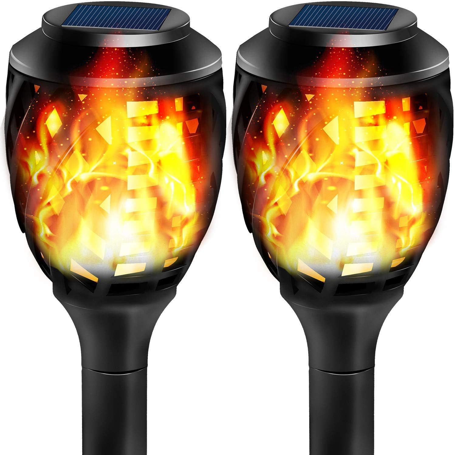 Grand patio Outdoor Solar Lights, Water-Resistant Flickering Flames Torch Light, Landscape Decoration Lighting, Pack of 8