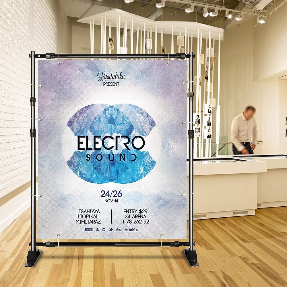 ShowMaven 10x8ft Photography Backdrop Stand Heavy Duty, Background Support Stand,Banner Stand Adjustable Trade Show Display Stand Step and Repeat Stand