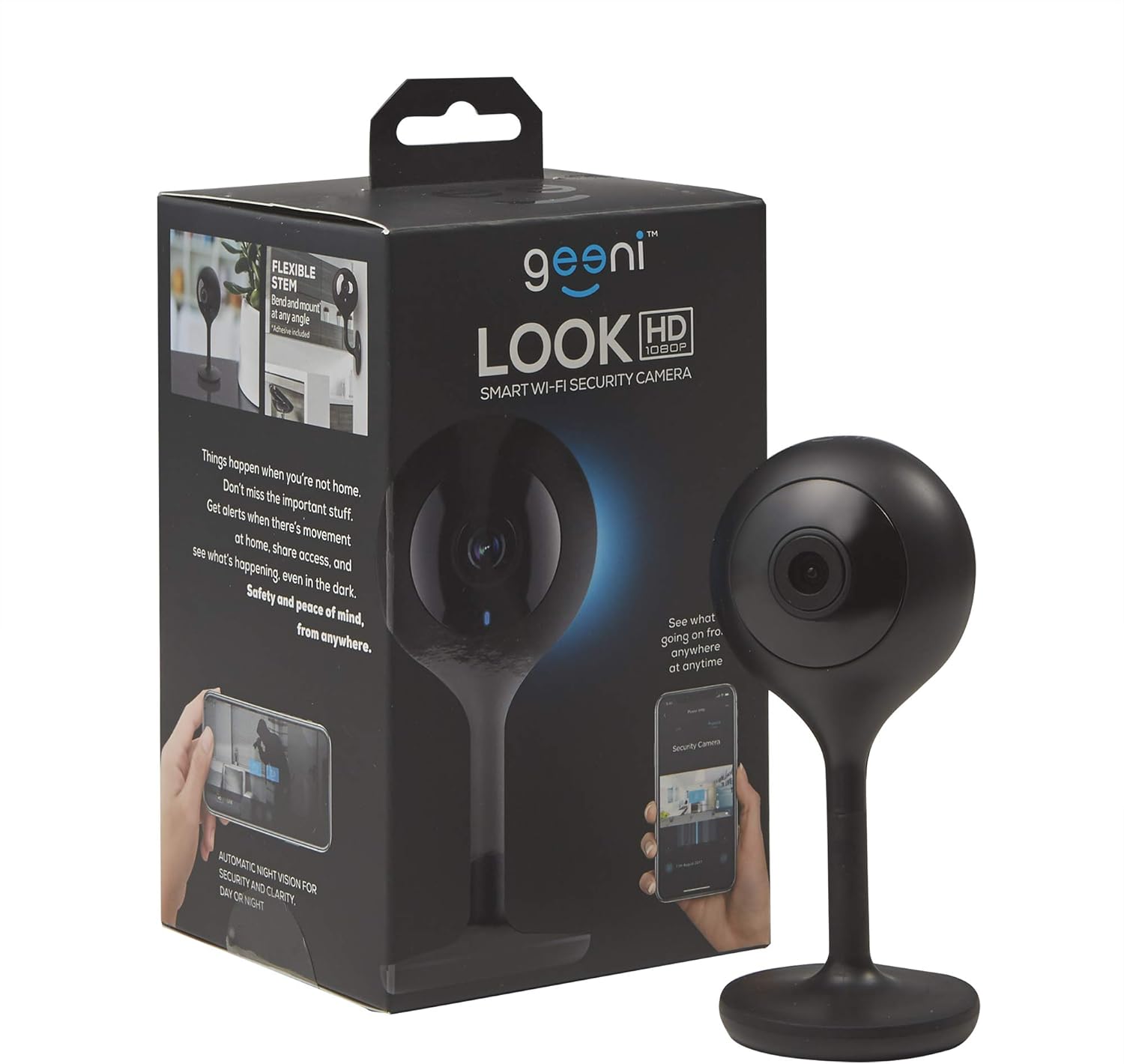 Geeni LOOK Indoor Smart Security Camera, 1080p HD Surveillance with 2-Way Talk and Motion Detection, Works with Alexa and Google Assistant, No Hub Required (1 Pack)