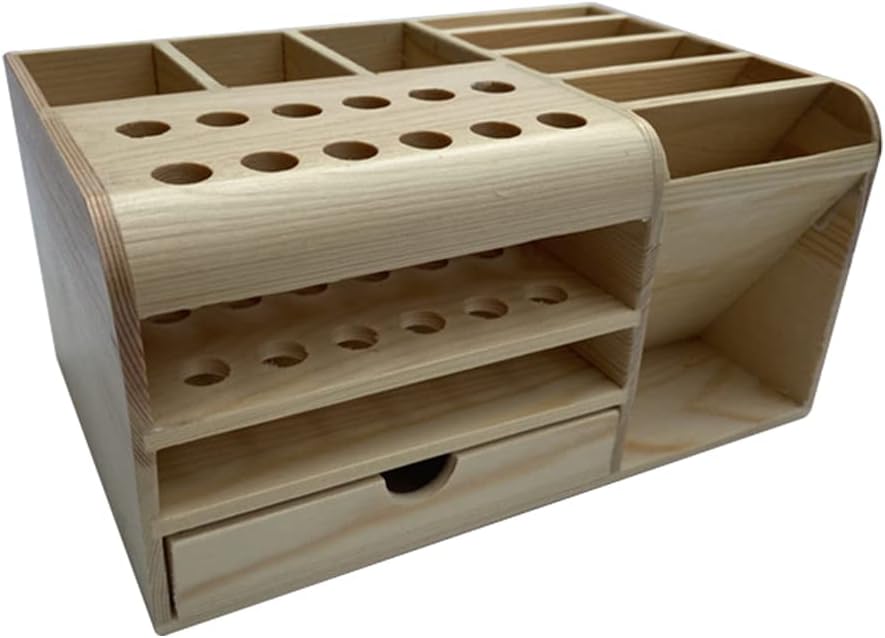 Mutifunctional Wooden Storage Box Desktop Phone Repair Screwdriver Tweezers Holder Phone Parts Organizer Tool Organizer Pack of 2