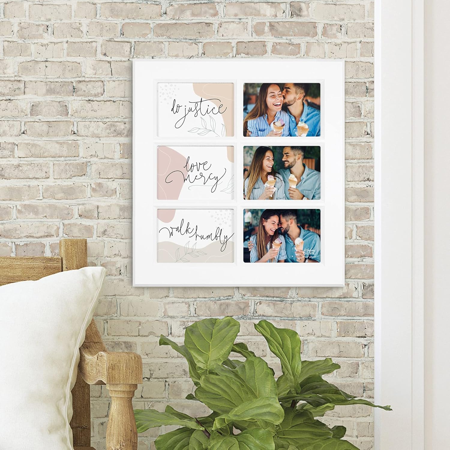 Do Justice Mercy Classic White 16.25 x 16 Wood Wall Window Photo Frame Pack of 2