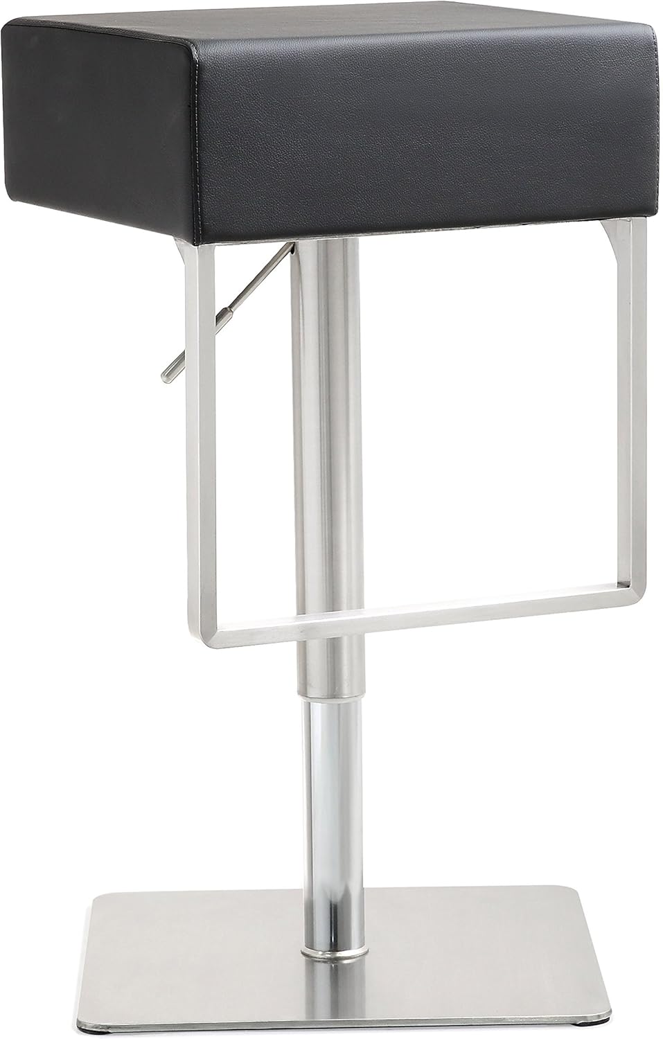 Tov Furniture Seville Stainless Steel Barstool, Black