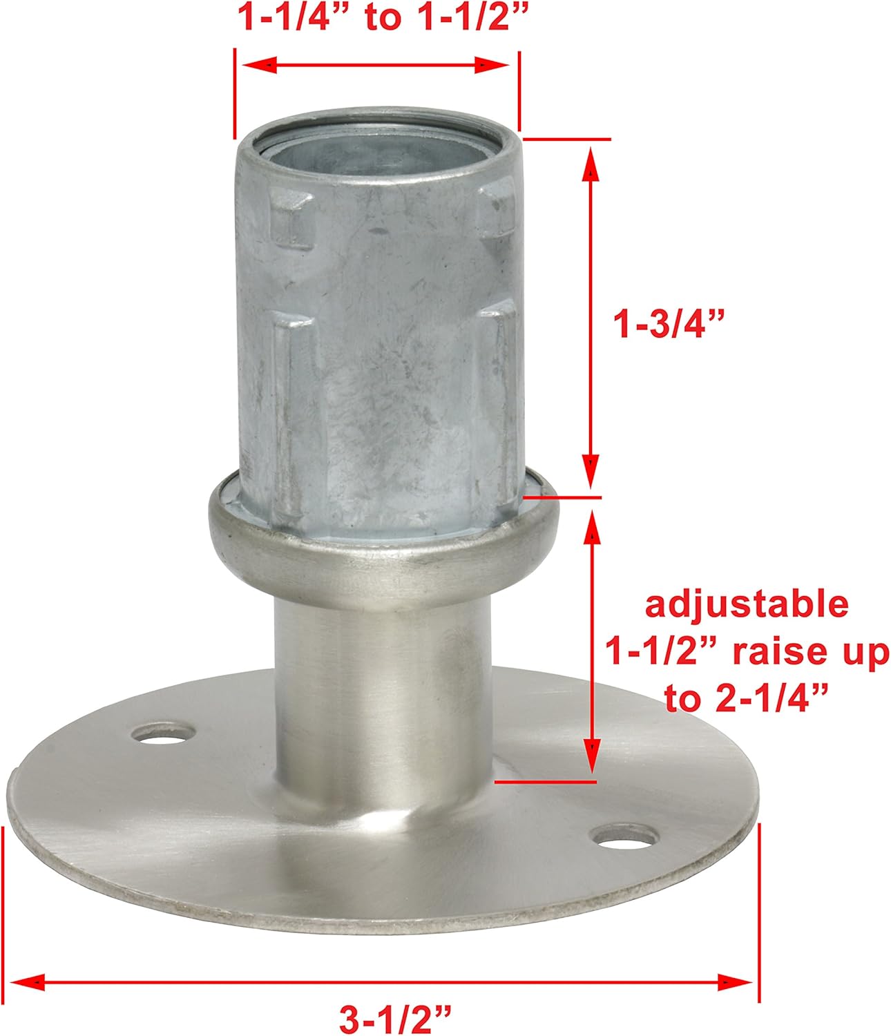 Set of 4 Adjustable Stainless Steel Flanged Foot w/ 3-1/2