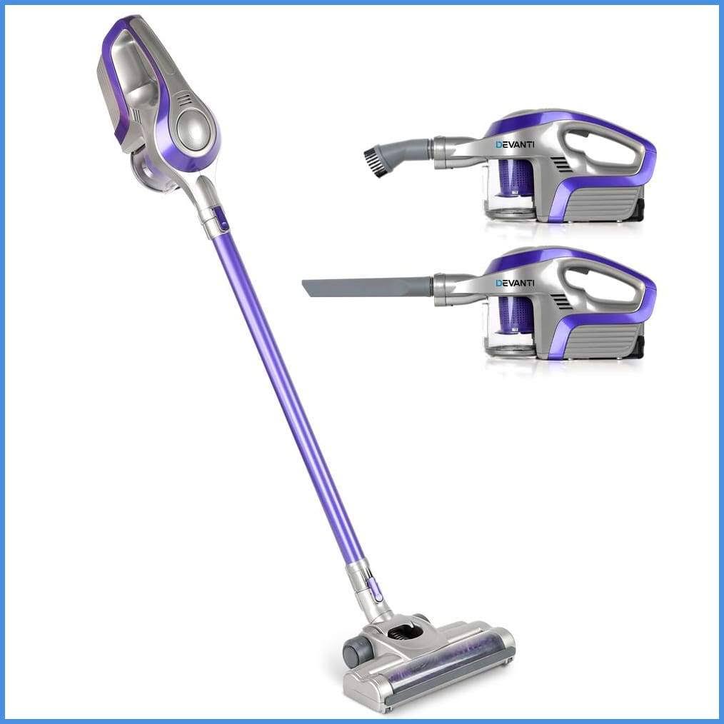 Devanti Cordless Stick Vacuum Cleaner - Purple u0026 Grey