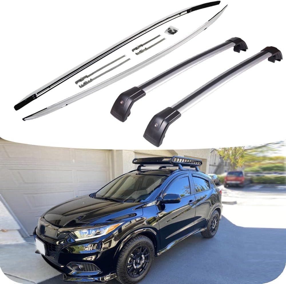 4P Roof Side Rails Racks & Cross Bars fit for Honda HRV HR-V 2016 2017 2018 2019 2020 2021 2022 Cargo Top Accessories