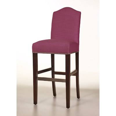 Roland 30x22 Bar Stool Sloane Whitney Leg Color: Matte Black, Nailhead Color: Nickel, Seat Color: Fuchsia