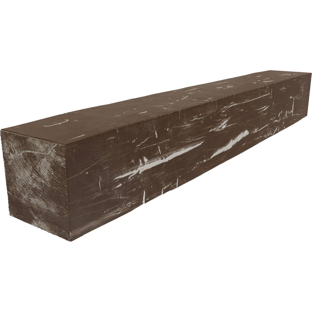Ekena Millwork MANUHH06X10X72VM 6x22H x 10x22D x 72x22W Hand Hewn Faux Wood Fireplace Mantel, Vintage Mahogany