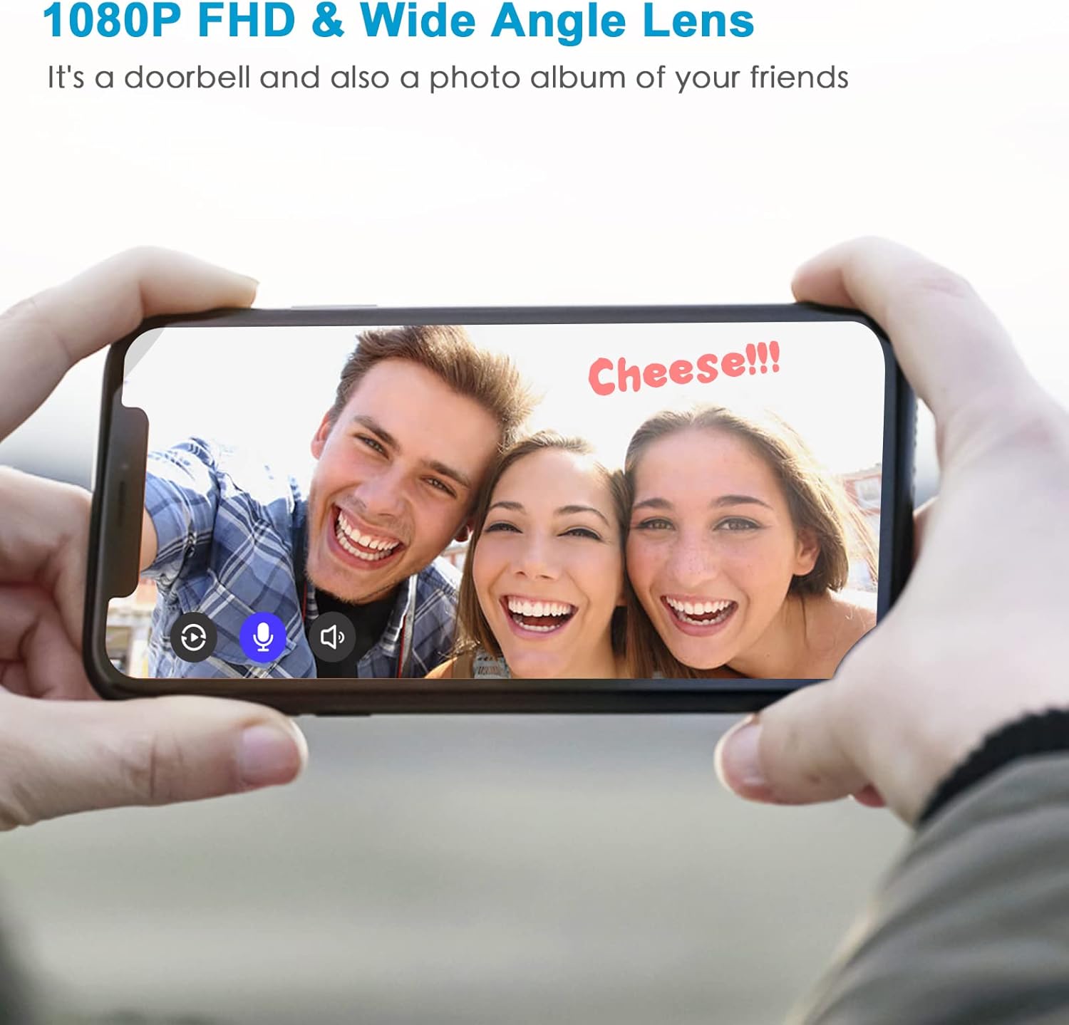 Towsen Video Doorbell Camera Wireless with Chime, PIR Motion Detector, 1080P HD, 2.4GHz WiFi, Night Vision, Cloud Storage, Wide Angle, 2-Way Audio, Battery Powered Door Bell for Home Security Pack of 2