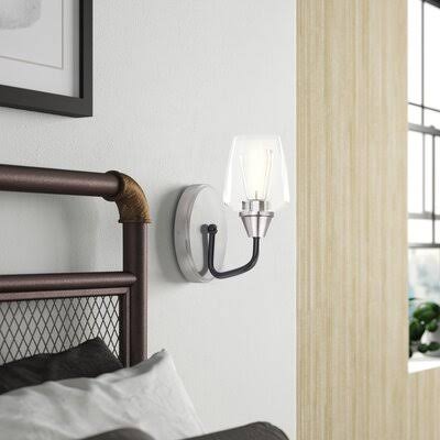 Sommerville 1-Light Armed Sconce Three Posts Finish: Black/Satin Nickel