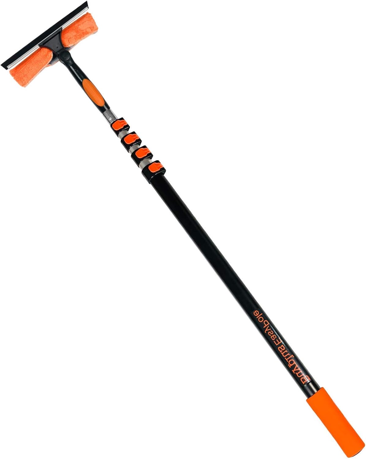 Buyplus 3-to-12 Foot Extension Pole and Window Squeegee Cleaning Telescopic Pole for Window Cleaning 2-in-1 Easy Window Squeegee Washer Multi-Purpose Telescopic Pole Pack of 2