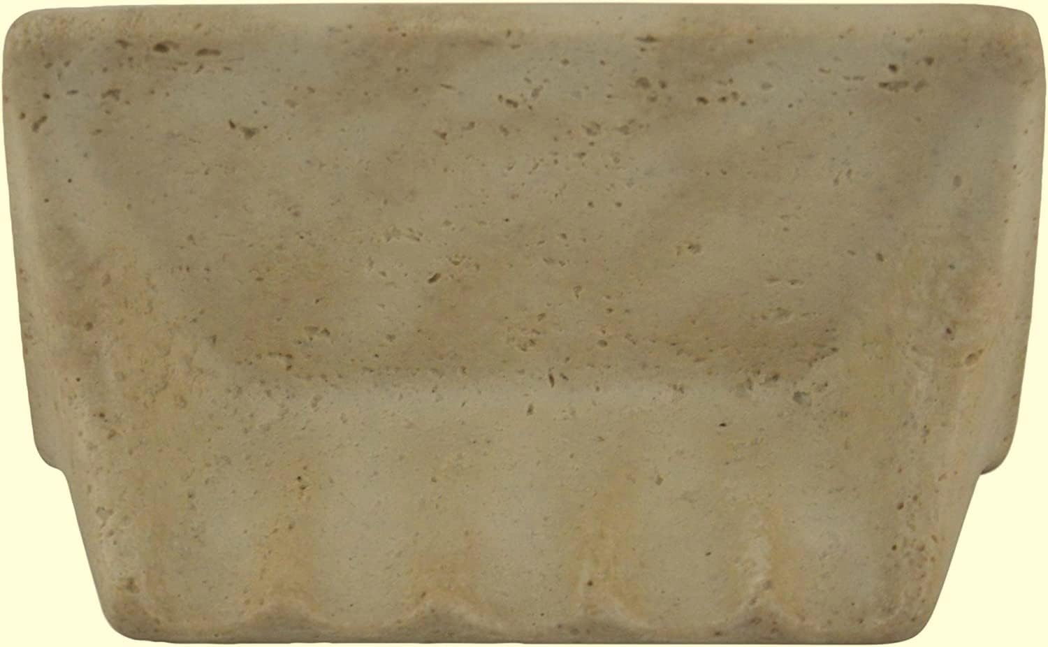 Vogue Tile Premium Quality Classic Light Travertine Resin Soap Dish Holder Pack of 2