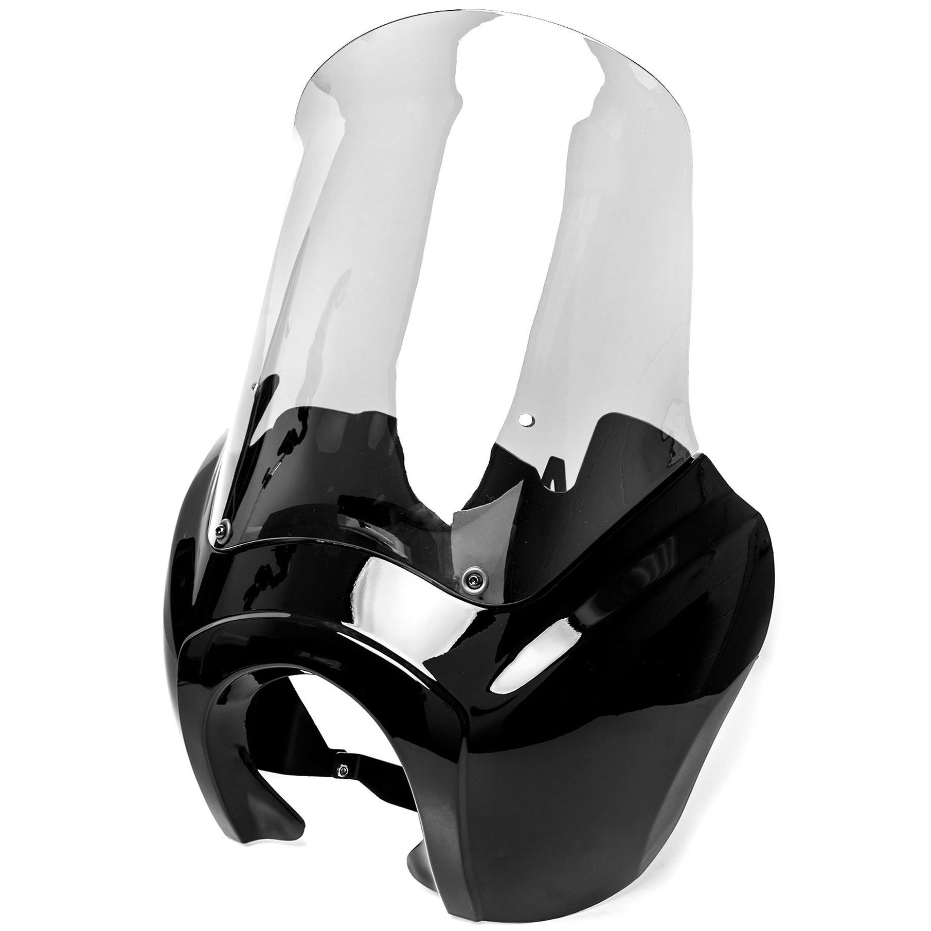 Krator Black u0026 Clear Tall Fairing Windshield Club Style Kit for 1999-2005 Harley-Davidson Dyna with Bottom Mount Headlight -