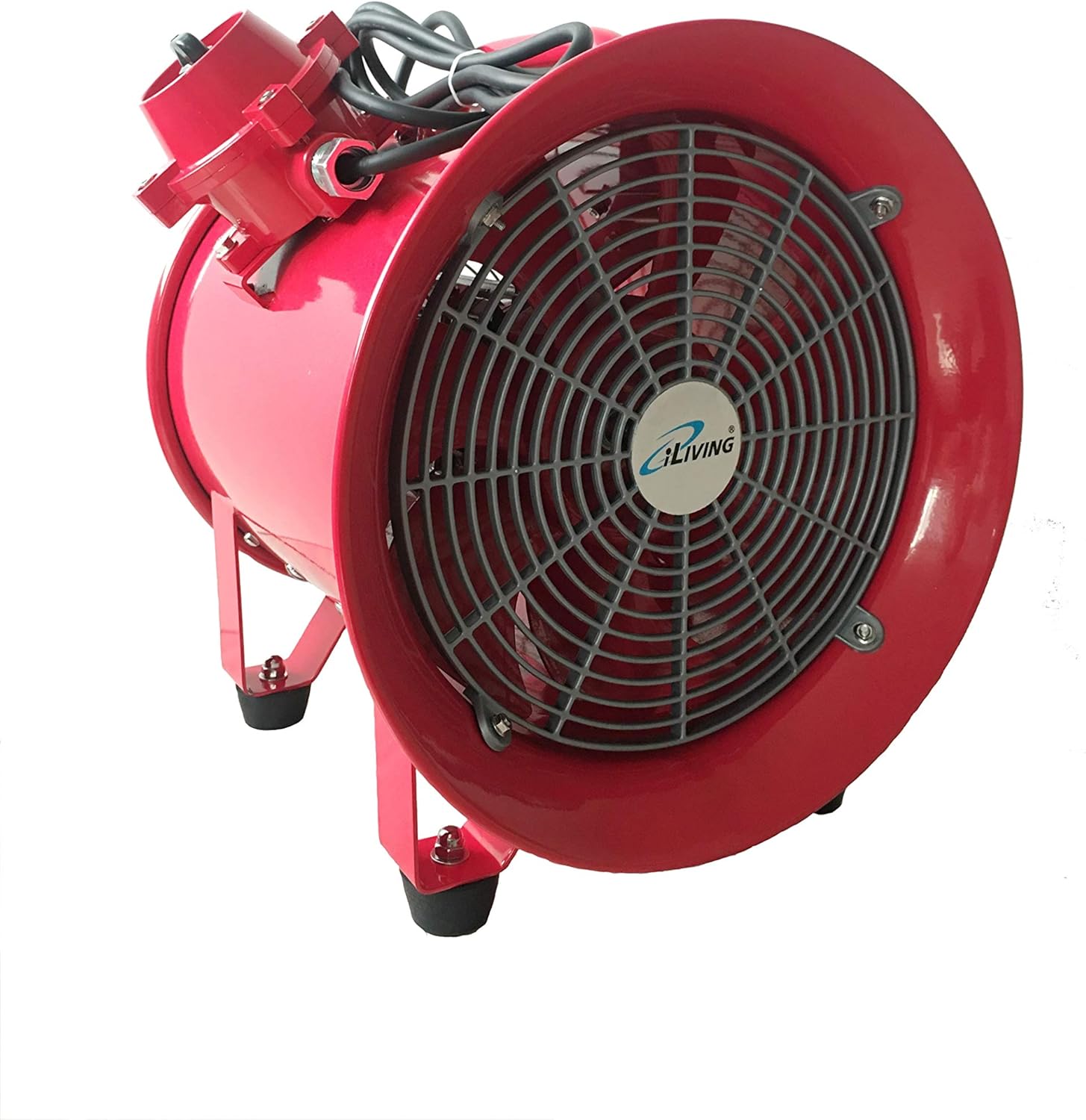 iLIVING - ILG8EF12EX Explosion Proof Utility High Velocity Blower, Fume Extractor, Portable Exhaust and Ventilator Fan, Air Ventilation with 2720 CFM, 3300 RPM (12 Inch)