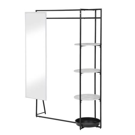 Furniture of America Haan Metal Coat Stand, Black and White Powder Coating