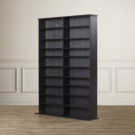 Charlton Home Conners Multimedia Storage Rack, Black