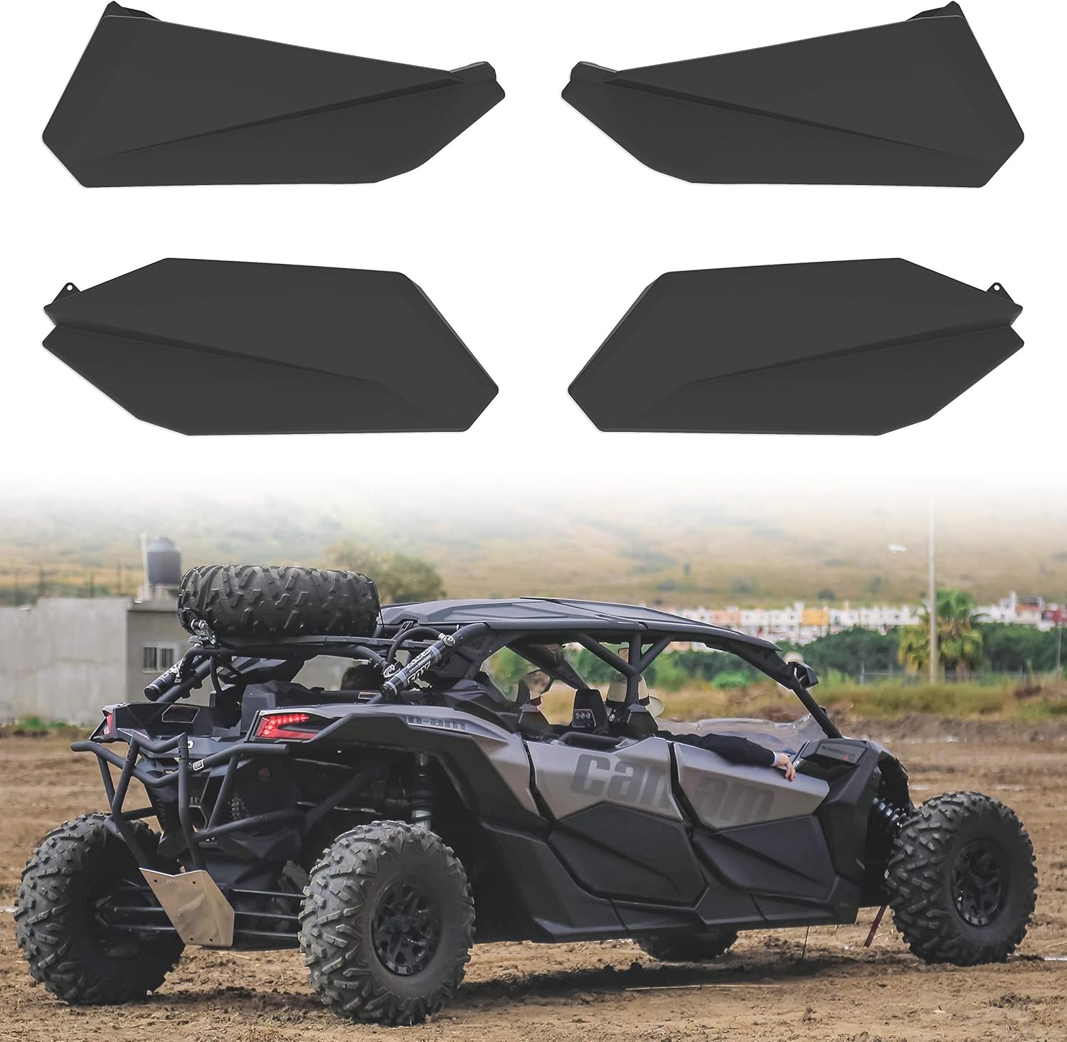 Lower Doors Kit for Can-Am X3 Max, SAUTVS Lower Door Inserts Panels with Built-in Metal Frame for Can Am Maverick X3 Max RS DS 2017-2021 Accessories (4 Doors, Front & Rear)