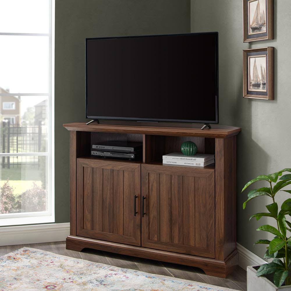 Delacora We-Bd58ccr 58 inch Wide Transitional Laminate TV Stand, Gray