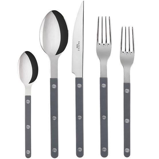 Sabre Paris Bistrot Shiny Solid 5-Piece Place Setting Dark Grey