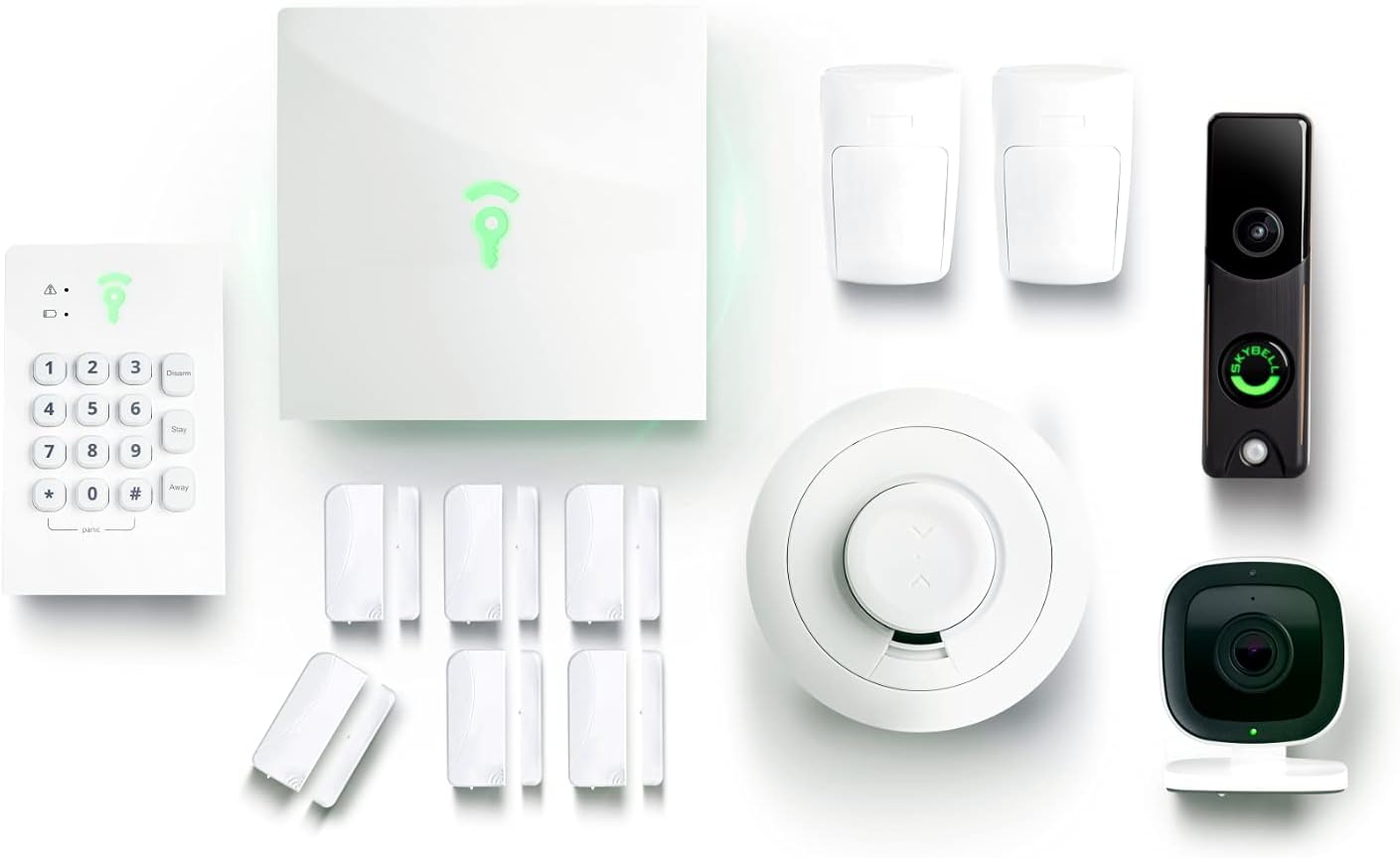 Frontpoint Home Security System | Fortress Package - 13 Piece Security Kit Includes Indoor & Doorbell Camera | 24/7 Professional Monitoring | Compatible with Alexa & Google Assistant