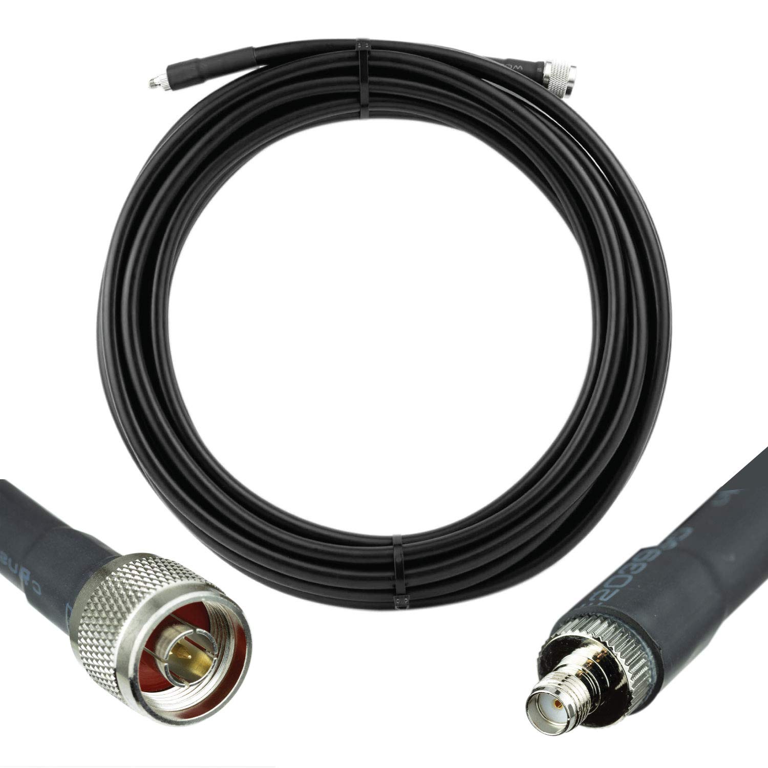 Bolton400 Cable - LMR&reg;400 Equivalent Coaxial Cable 30ft - Heavy Duty Ultra Low Loss Coax Cable 50ohm - N Male to SMA Female - 30 Feet Black - for Home and Commercial Signal Booster Installations