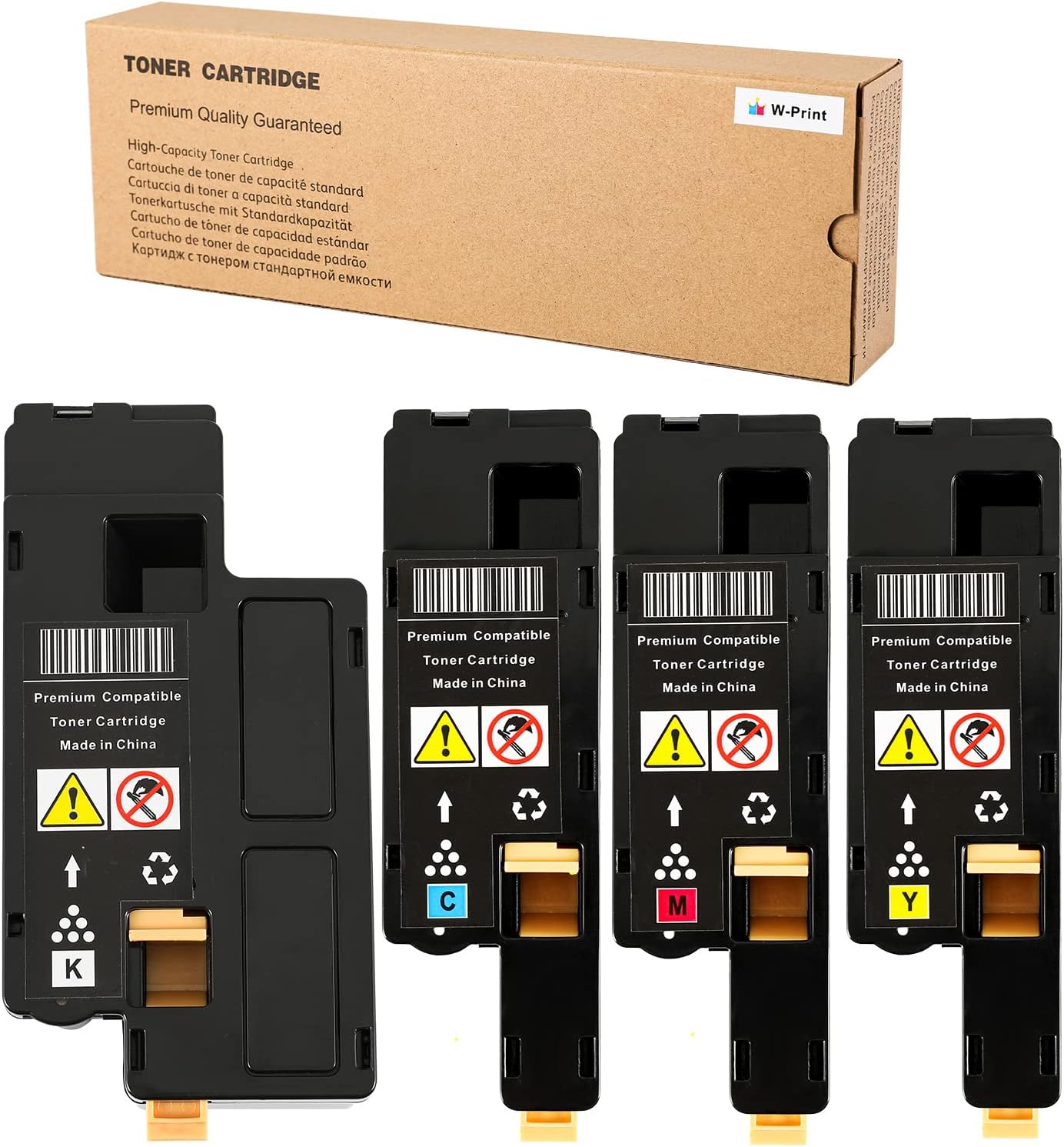 Remanufactured Toner Cartridge Compatible with Xerox WorkCentre 6027 6025 Phaser 6022 6020 Toner (Black 106R02759, Cyan 106R02756,Magenta 106R02757,Yellow 106R02758)-4 Pack by W-Print Pack of 2