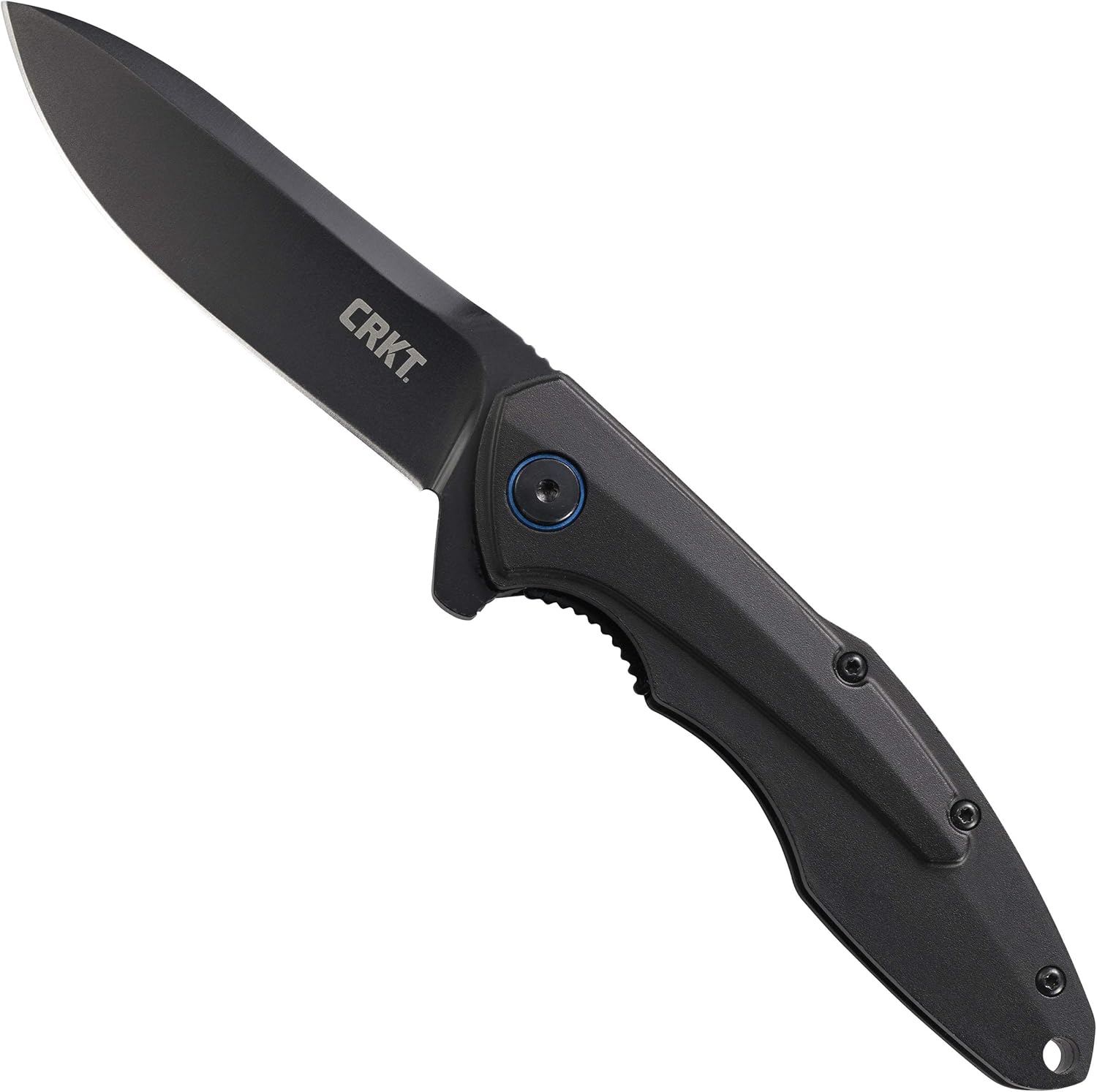 CRKT Caligo Folding Pocket Knife: Plain Edge Folder with Liner Lock, Everyday Carry Folded Knife with Flipper Opening, and Black Oxide Blade Finish 6215