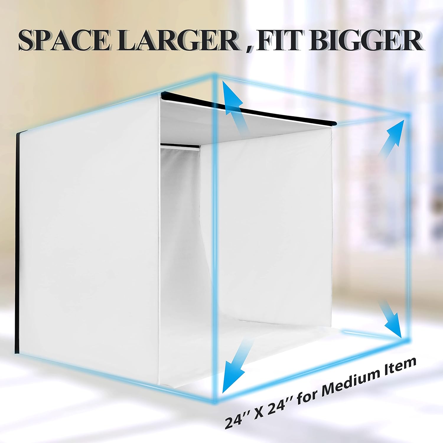 EMART Photography Light Box, 24 X 24 Inches White Photo Studio Tabletop Tent, Portable Lightbox with Desktop Light for Photoshoot Pack of 2