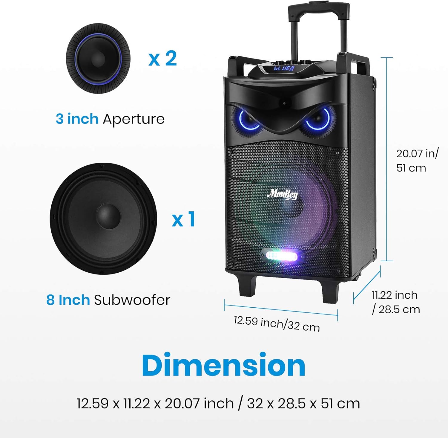 Moukey Karaoke Machine for Adults/Kids, 8