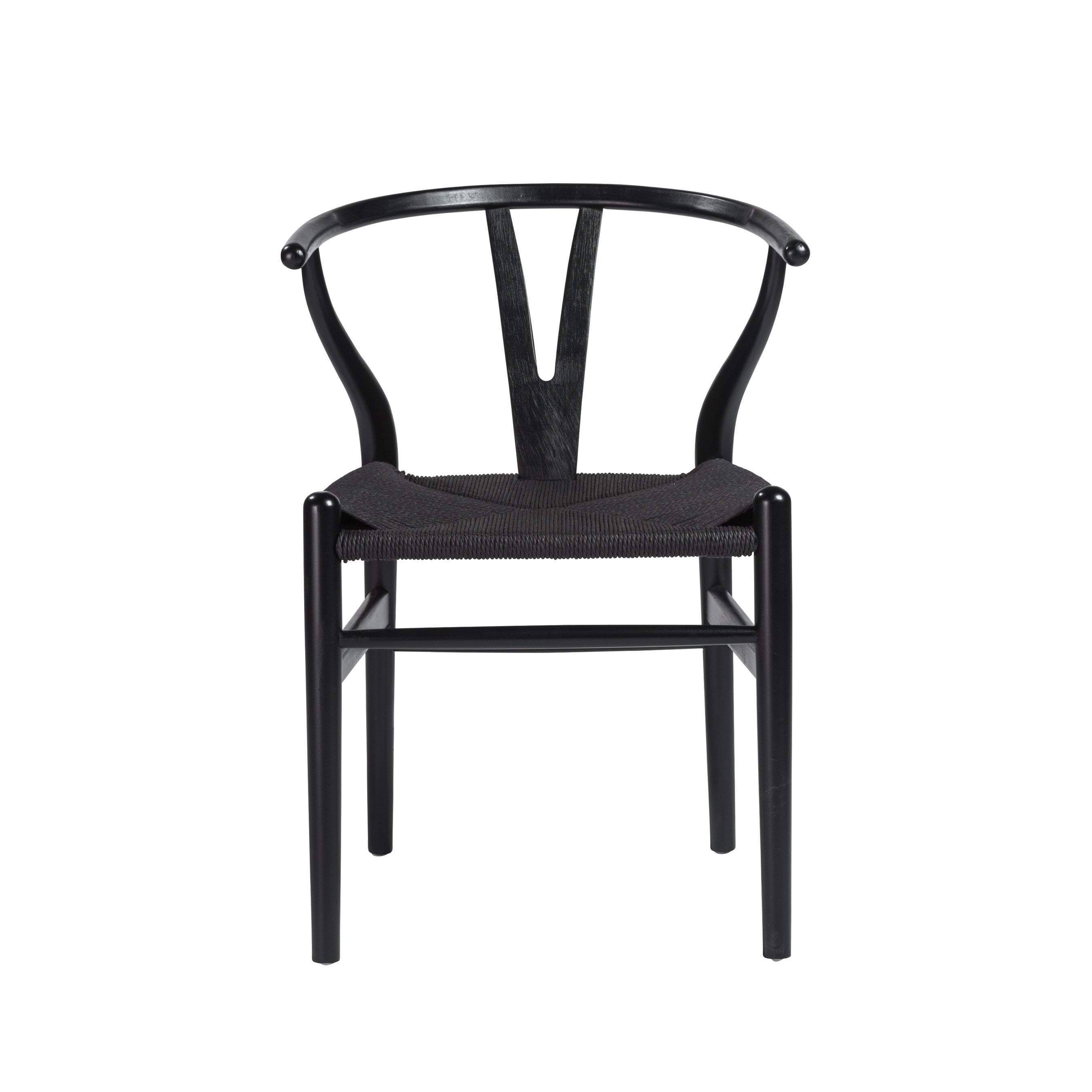 Euro Style Evelina Side Chair - Set of 2, Walnut Frame/Black Seat