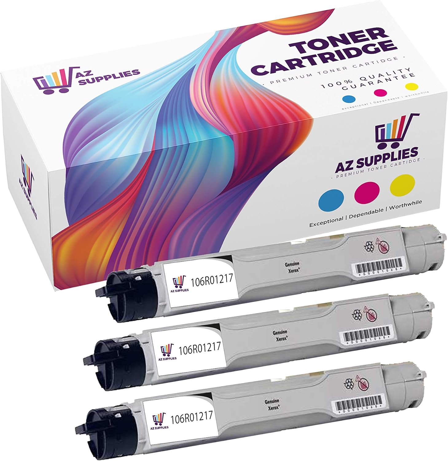 AZ Supplies Compatible Toner Cartridge Replacement for Xerox 106R01217 Phaser 6360 Phaser 6360DN Phaser 6360DT Phaser 6360DX Phaser 6360N Black 3 Packs