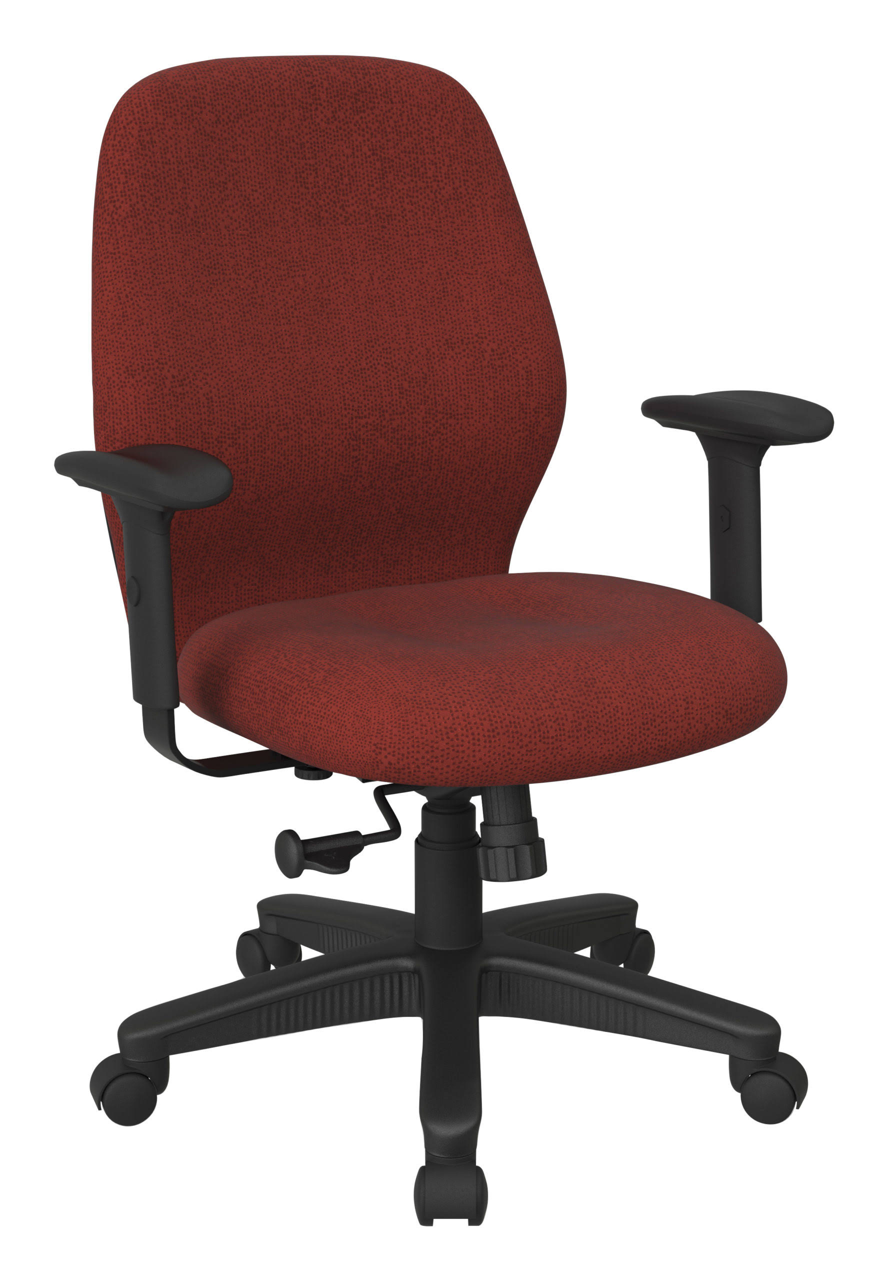 Mid Back 2-to-1 Synchro Tilt Chair with 2 -Way Adjustable Soft Padded Arms - Ergonomic Fabric Series