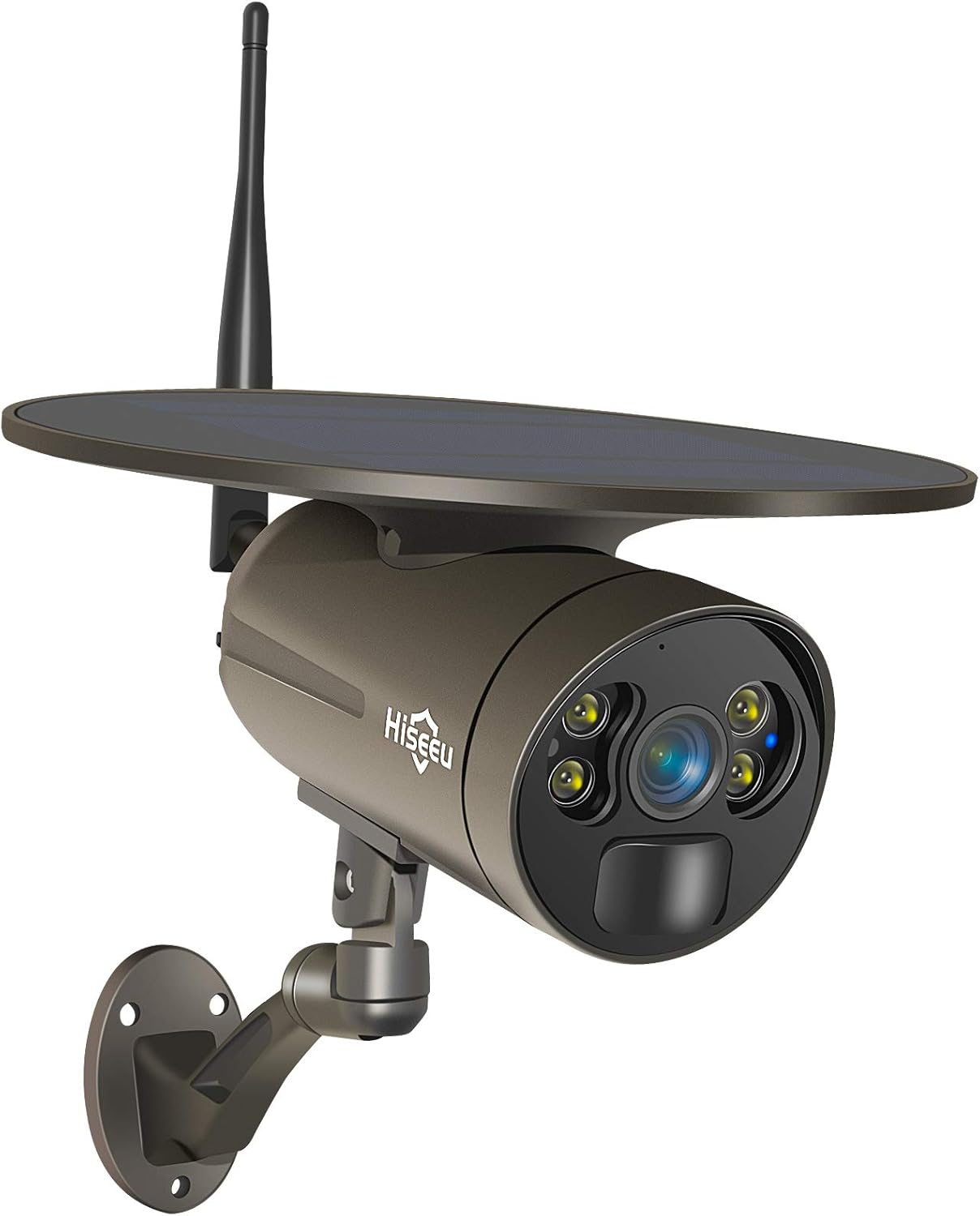 【Solar Powered, Floodlight】Hiseeu 2K Battery Camera PIR Human Activate,PC&Mobile View, Bullet Surveillance 2.4Ghz WiFi Camera,IP66 Waterproof,Color Night Vision,Compatible with Hiseeu Wireless System