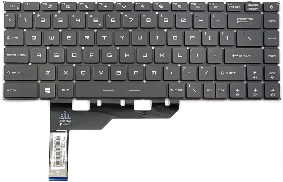 Replacement Backlit Keyboard for MSI GS66-Stealth GS66-Stealth-10SD GS66-Stealth-10SE GS66-Stealth-10SF GS66-Stealth-10SGS GS66-Stealth-10SFS MS-16V1