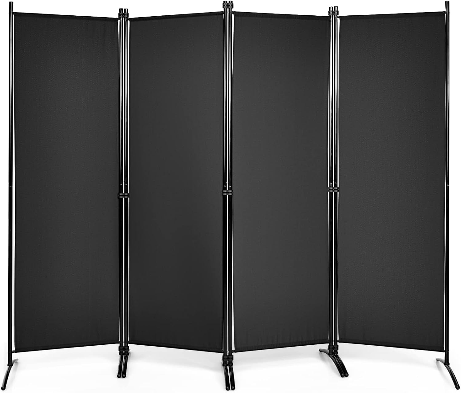 Giantex 4 Panel Room Divider, 5.6Ft Folding Screen, Home Office Freestanding Tall Partition, Lightweight Wall Divider for Dressing, Bedroom, Privacy Screen Room Dividers, White