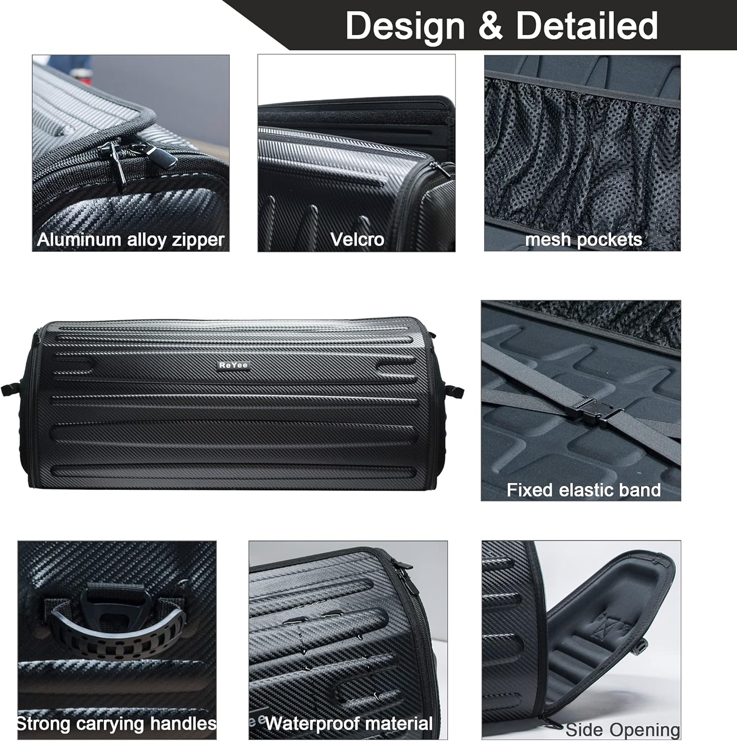 Car Trunk Organizer and Storage, Collapsible SUV Trunk Organizer, Portable Car Trunk Cargo Storage Bag, Back Seat Bag, Waterproof Large Capacity, Carry Handles on Both