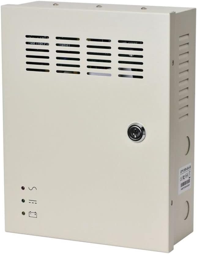 EVERSECU 18 Channel 12V 20Amp DC Metal Boxed Cabinet Regulated UPS Power Supply Unit with Backup Battery Link for Burglar Alarms CCTV Cameras PTZ Access Control (Battery Not Included)