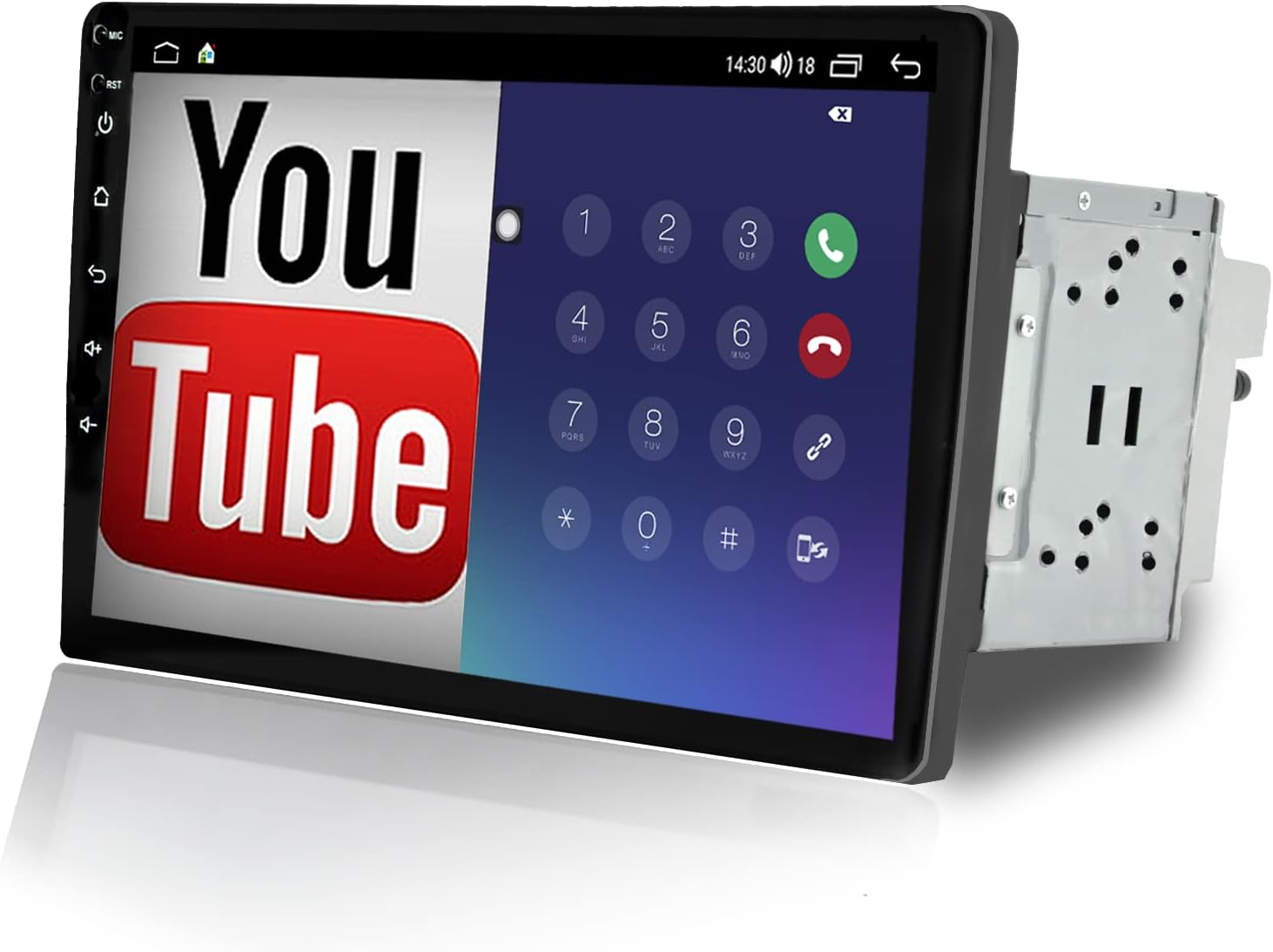 Double Din Car Stereo Touchscreen - 10 Inch Floating Car Radio with Bluetooth QLED Touch Screen, Detachable Car Audio Receiver Compatible with CarPlay Android Auto MirrorLink Backup Camera