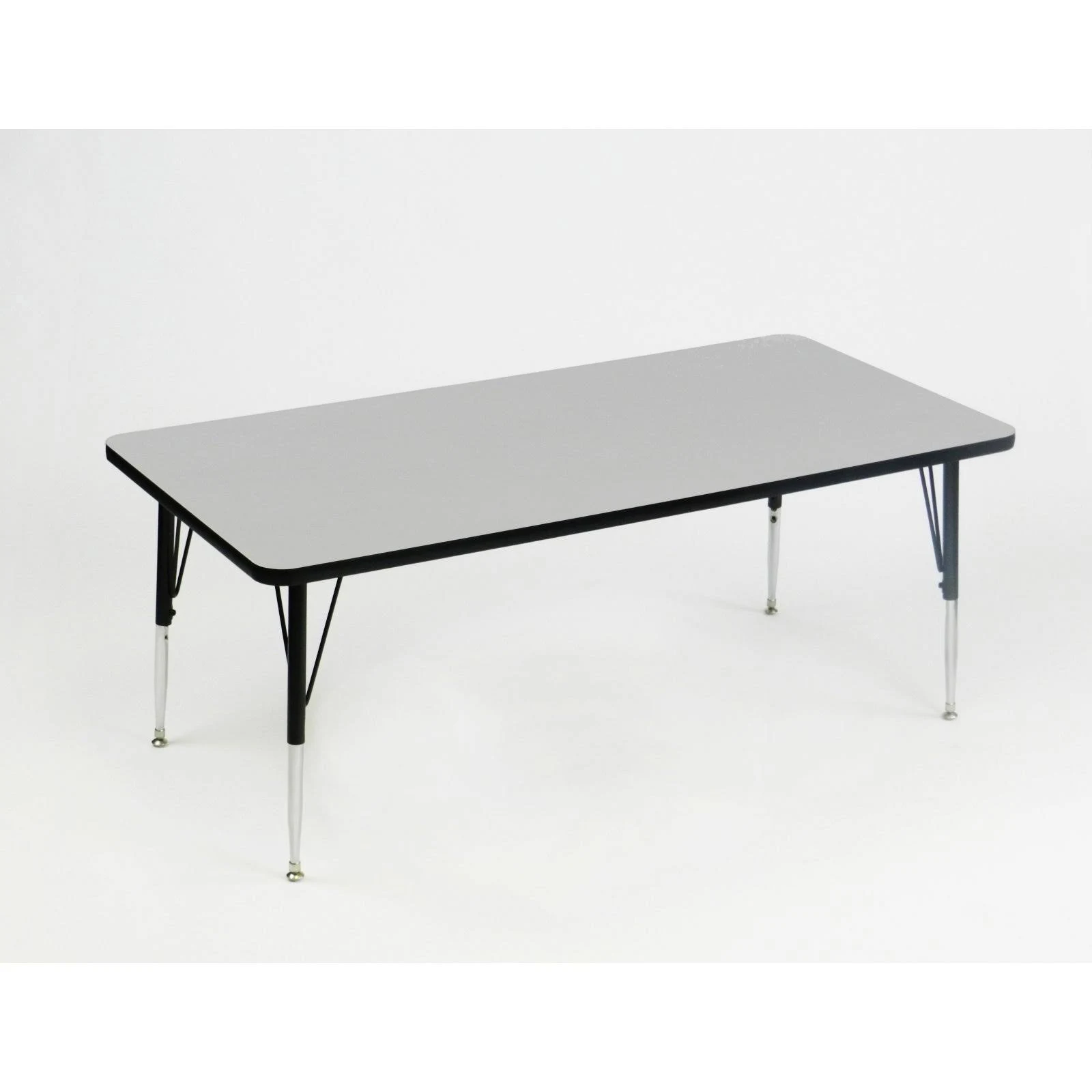 Correll Econoline AM3060-REC 30x22 x 60x22 Gray Melamine Top Adjustable Height Activity Table