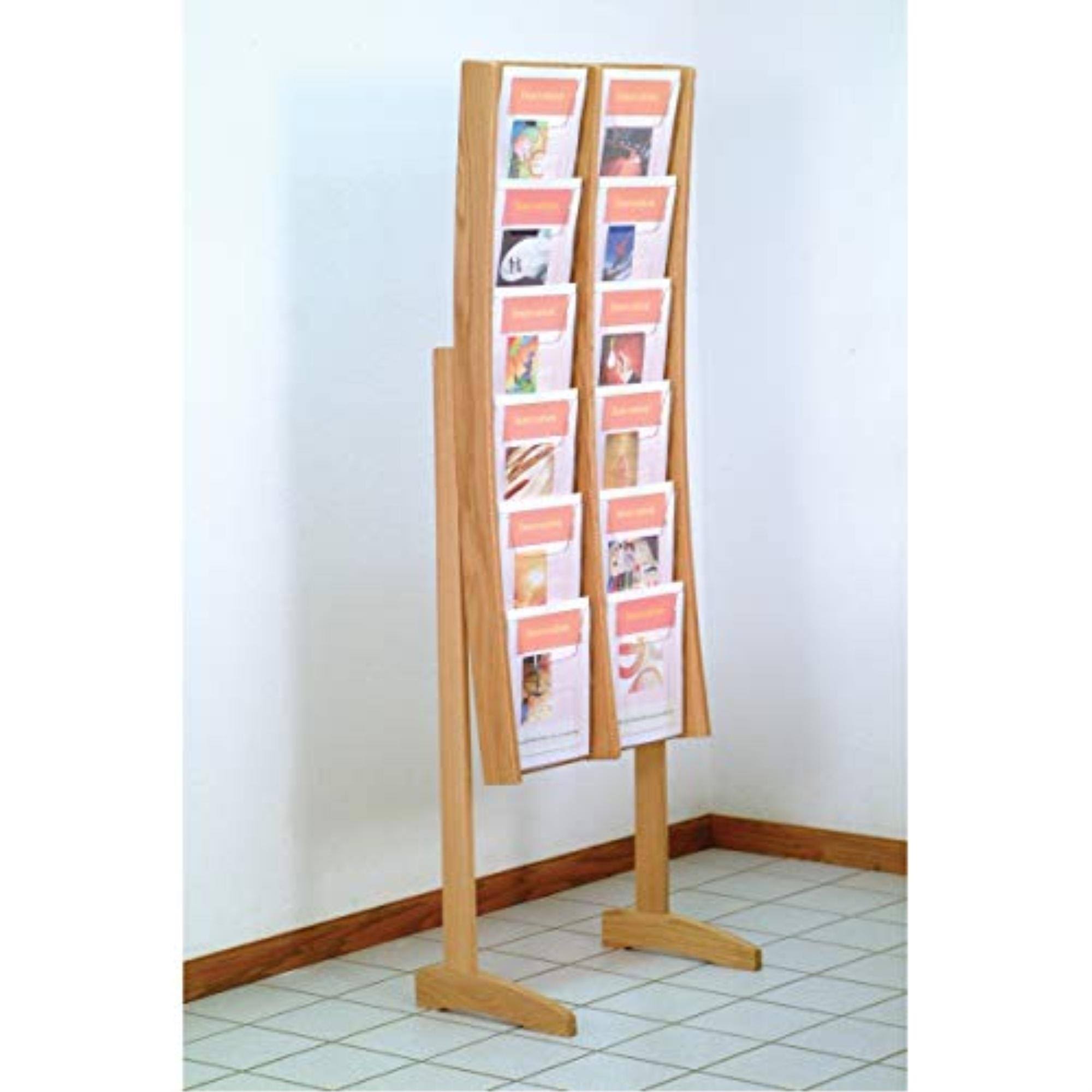 Wooden Mallet Ac12-fsbh 6 x 2 in. Stance 12 Pocket Curved Floor Display - Black Mahogany u0026 Light Oak