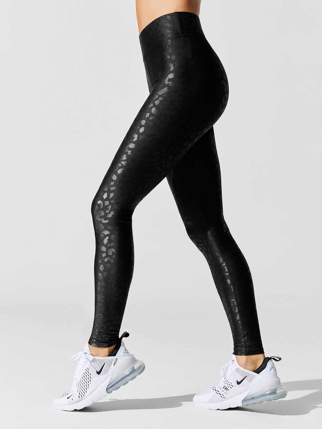 Carbon38 | Regular Rise Full-Length Legging in Leopard Takara Shine in Black by Carbon38 - Xxs | Black