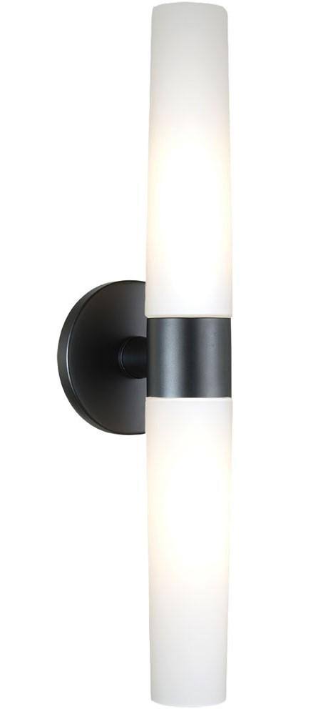 George Kovacs P5042-CL Saber 2 Light Wall Vanity Fixture, 20 Inches, 120 Total Watts, Coal Finish with Case Etched Opal Glass